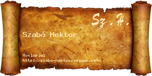 Szabó Hektor névjegykártya
